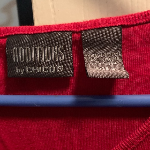 Beautiful red Lon sleeve tee additions by Chico’s - Picture 4 of 8